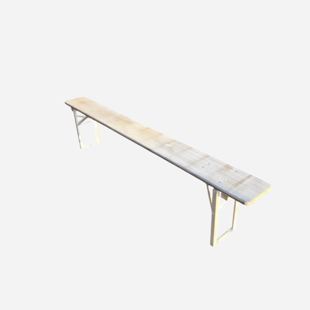 Banc Cornière blanc vieilli — Riviera Loc Events